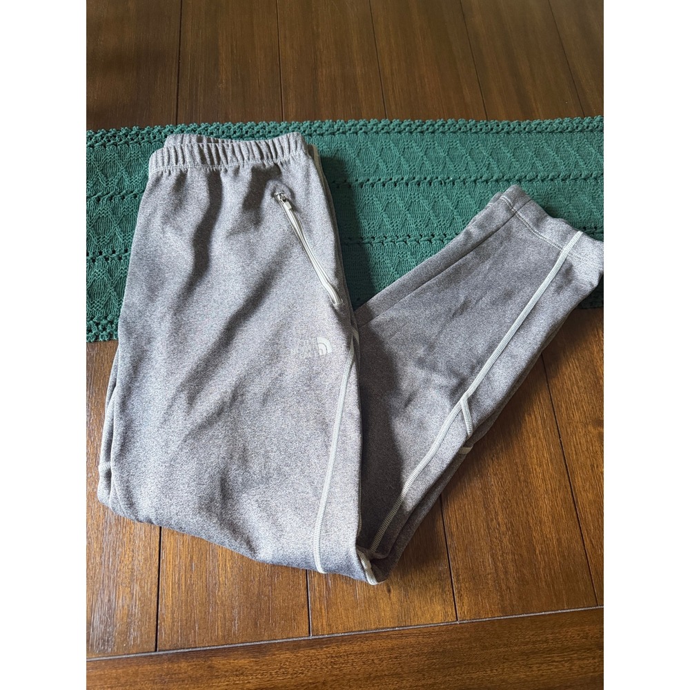 The North Face VaporWick Mens Gray Heather Athletic Jogger Pants Zipper Pockets